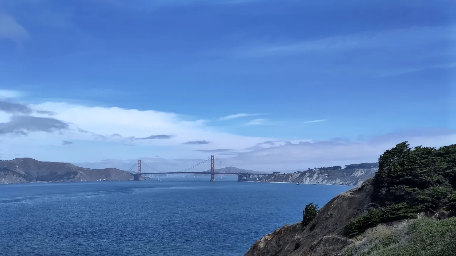 Golden Gate view from the California Coastal Trail in San Francisco